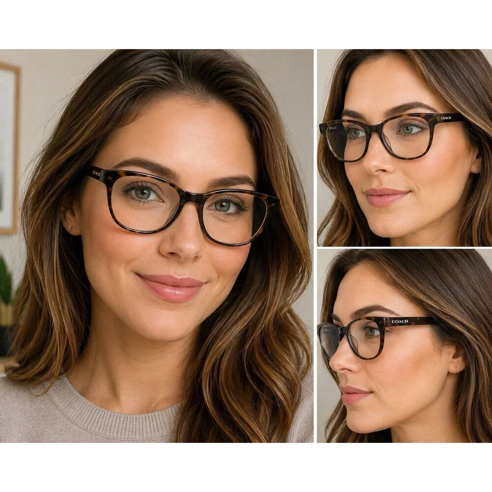 Coach HC6149 5583 Tortoise Glitter Signature C Eyeglass Frames 52-17 Coach Case